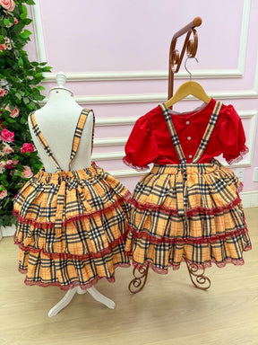 Salopete - Saia Adulto Junino Banana Club Luxo Encanto Caipira - Delicadeza e Feminilidade para Meninas | Bebeloo Kids