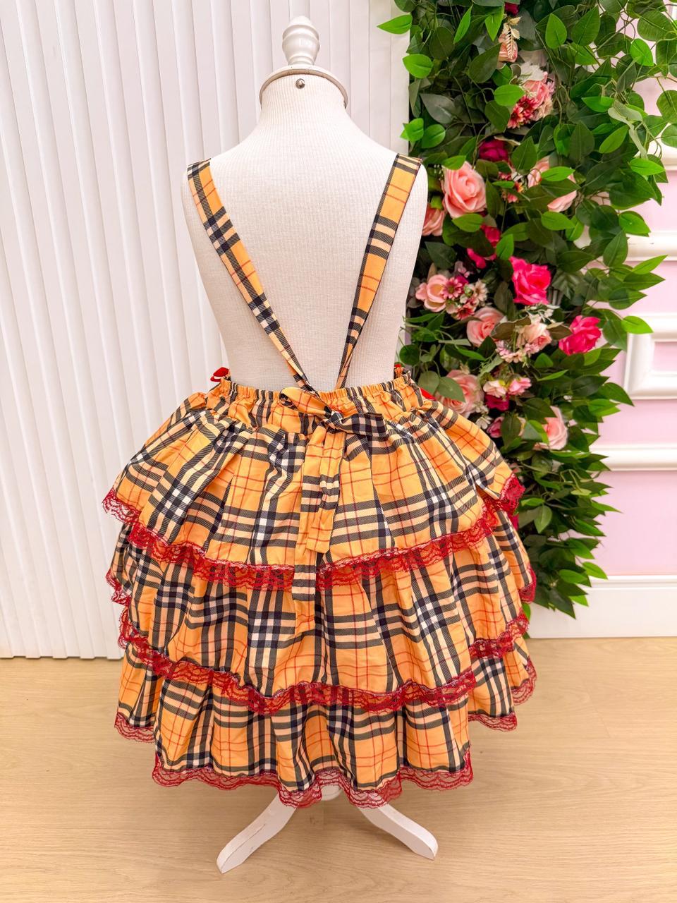 Salopete - Saia Adulto Junino Banana Club Luxo Encanto Caipira - Delicadeza e Feminilidade para Meninas | Bebeloo Kids