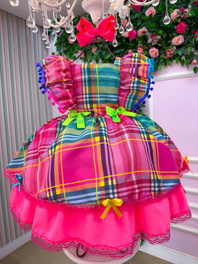 Vestido Junino Banana Club Luxo Quermesse do Encanto - Leveza e Elegância para Meninas | Bebeloo Kids