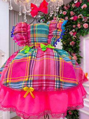 Vestido Junino Banana Club Luxo Quermesse do Encanto - Leveza e Elegância para Meninas | Bebeloo Kids