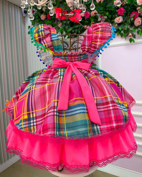 Vestido Junino Banana Club Luxo Quermesse do Encanto - Leveza e Elegância para Meninas | Bebeloo Kids