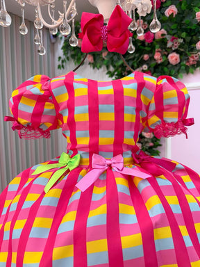 Vestido Junino Banana Club Luxo Quermesse Feliz - Leveza e Elegância para Meninas | Bebeloo Kids