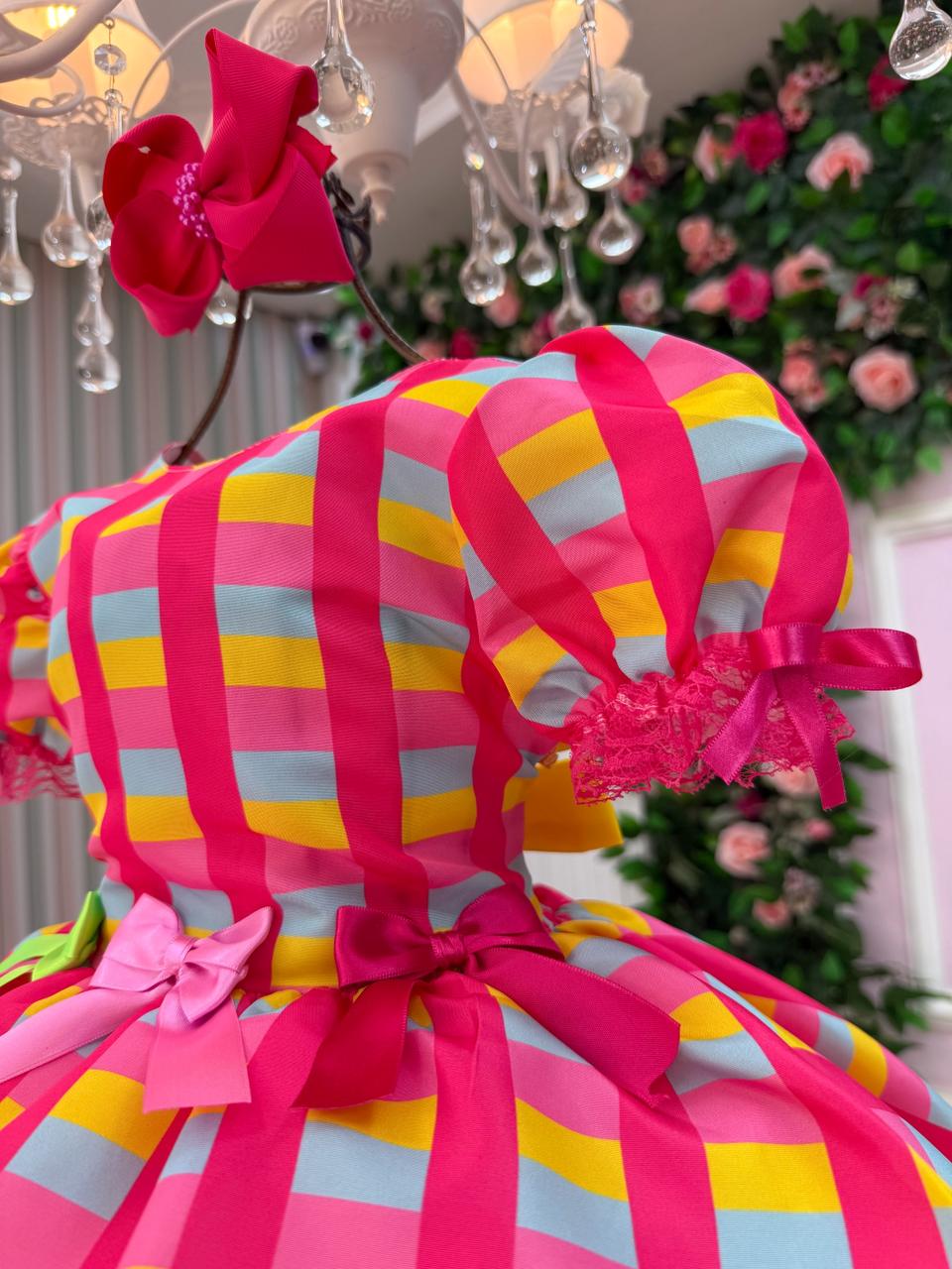 Vestido Junino Banana Club Luxo Quermesse Feliz - Leveza e Elegância para Meninas | Bebeloo Kids