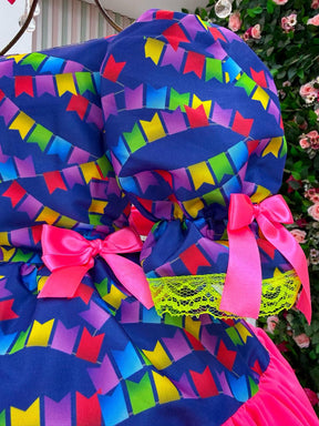 Vestido Junino Banana Club Luxo Bandeirinha do Amor - Leveza e Elegância para Meninas | Bebeloo Kids