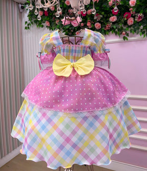 Vestido Marie Junino Luxo Ursinho do Sertão Rosa - Leveza e Elegância para Meninas | Bebeloo Kids
