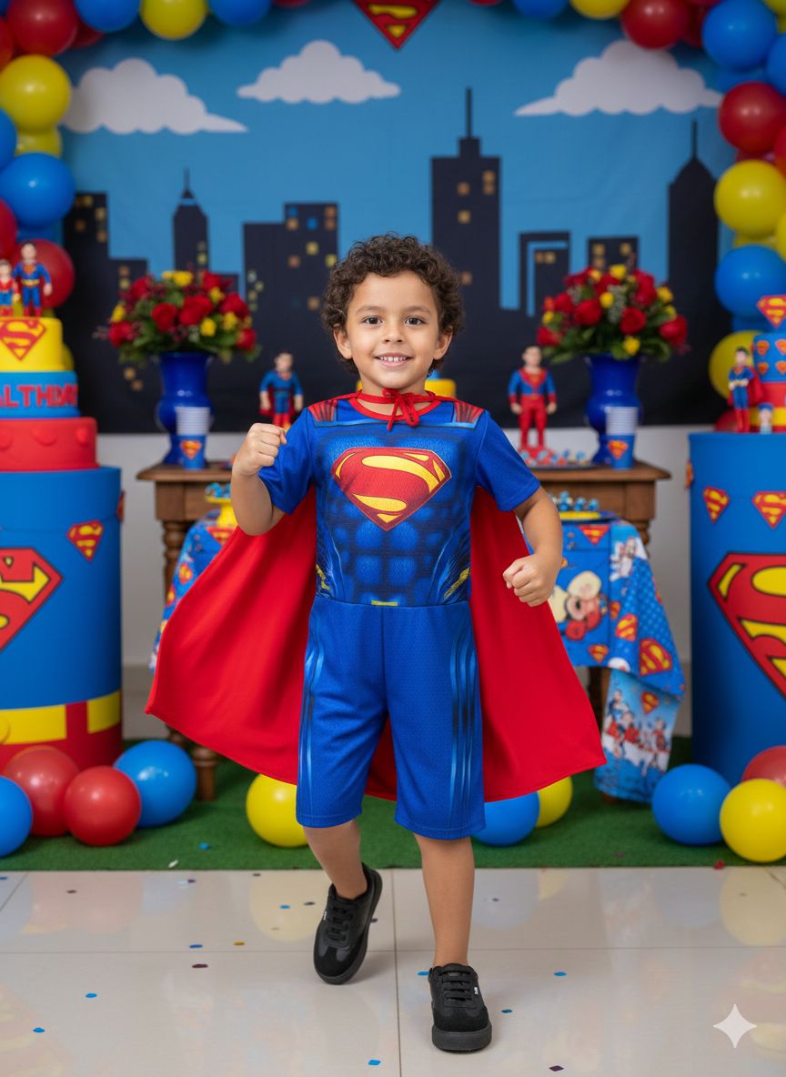 Fantasia Super Homem Modelo 1 - Qualidade e Cuidado para os Pequenos | Bebeloo Kids