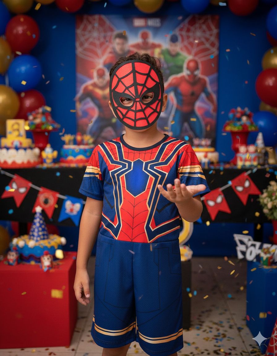 Fantasia Homem Aranha Modelo 2 - Diversão e Encanto para Brincar | Bebeloo Kids