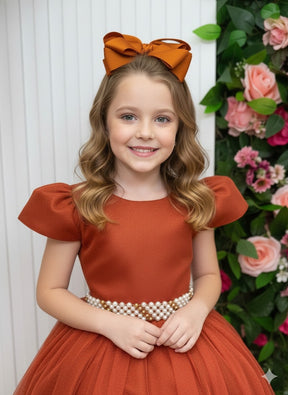 Vestido Marie Longo Heloisa Terracota - Leveza e Elegância para Meninas | Bebeloo Kids