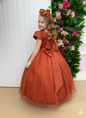 Vestido Marie Longo Heloisa Terracota - Leveza e Elegância para Meninas | Bebeloo Kids