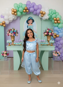 Fantasia Princesa Princesa Jasmine Azul Bebe - Qualidade e Cuidado para os Pequenos | Bebeloo Kids