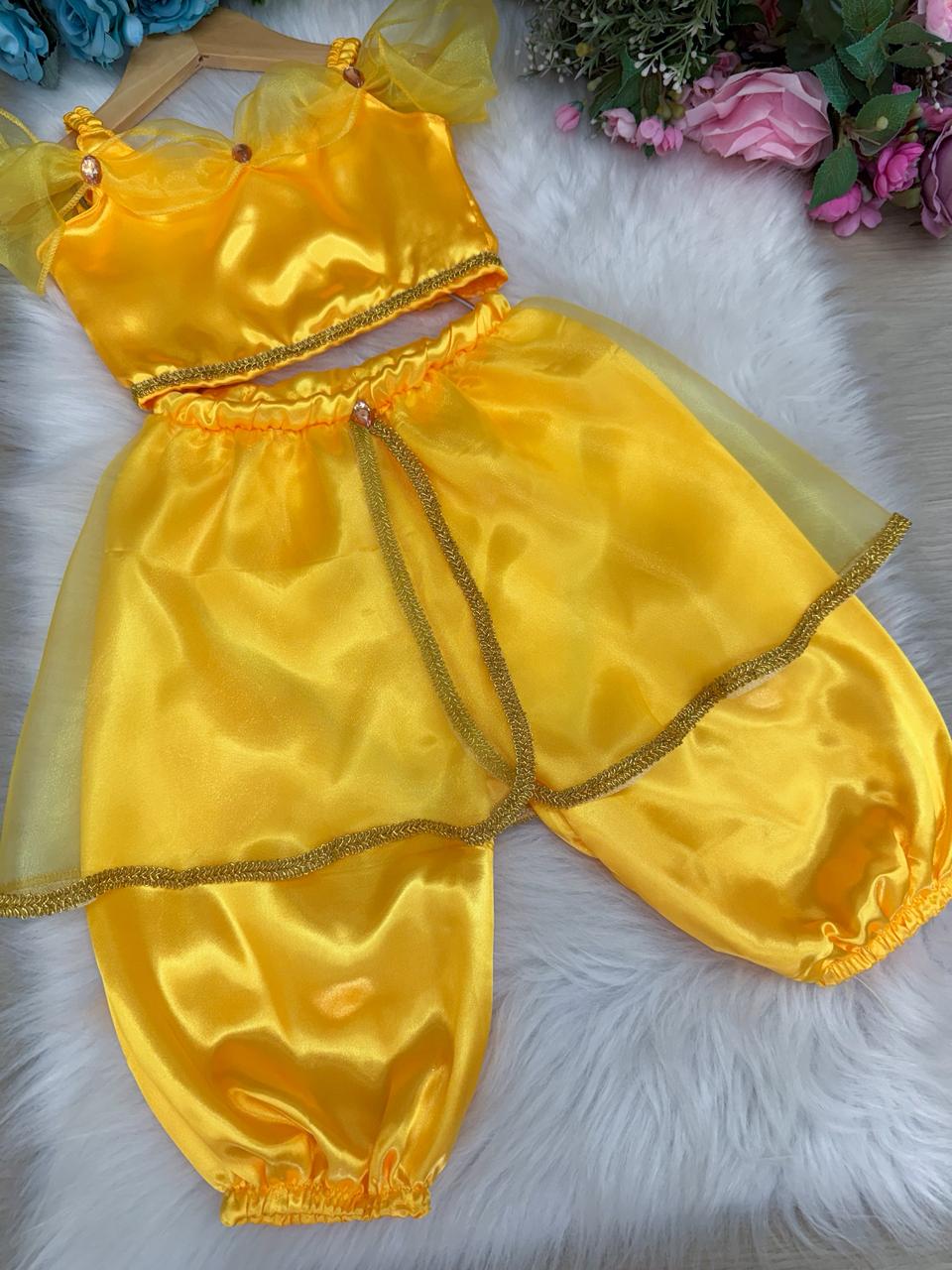 Fantasia Princesa Princesa Jasmine Amarela Modelo 2 - Qualidade e Cuidado para os Pequenos | Bebeloo Kids