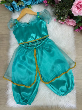 Fantasia Princesa Princesa Jasmine Verde Tiffany - Qualidade e Cuidado para os Pequenos | Bebeloo Kids