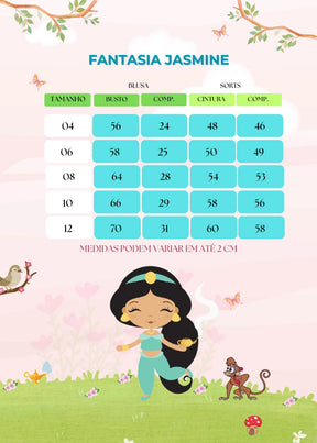 Fantasia Princesa Princesa Jasmine Verde Tiffany - Qualidade e Cuidado para os Pequenos | Bebeloo Kids