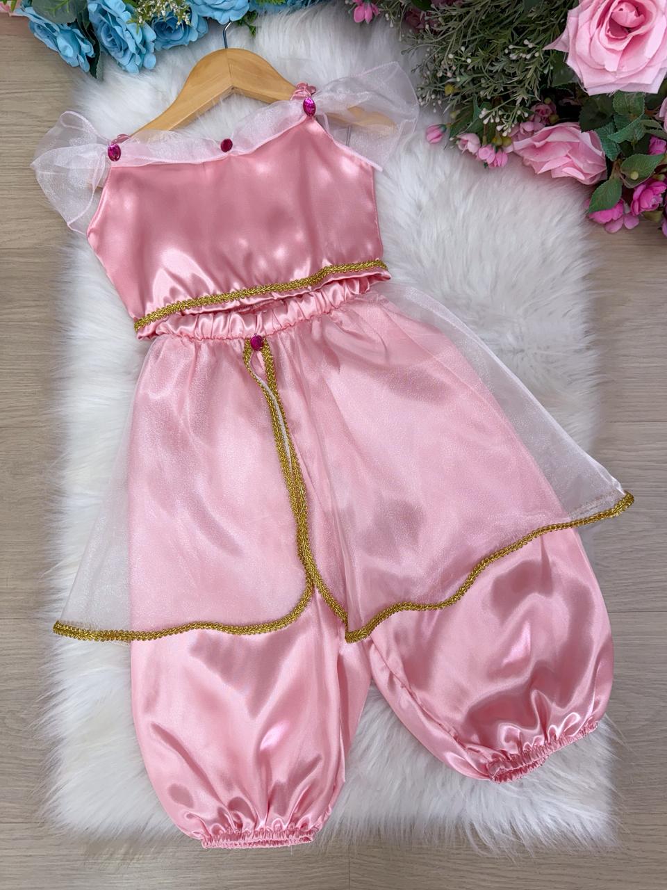 Fantasia Princesa Princesa Jasmine Rosa - Qualidade e Cuidado para os Pequenos | Bebeloo Kids