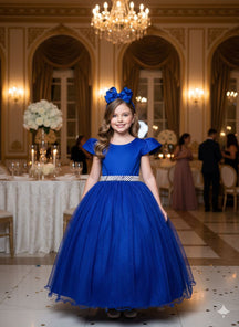 Vestido Marie Longo Heloisa Azul Royal - Leveza e Elegância para Meninas | Bebeloo Kids