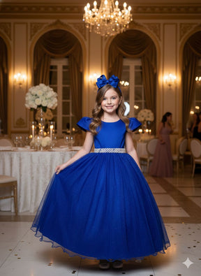 Vestido Marie Longo Heloisa Azul Royal - Leveza e Elegância para Meninas | Bebeloo Kids