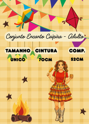 Salopete - Saia Adulto Junino Banana Club Luxo Encanto Caipira - Delicadeza e Feminilidade para Meninas | Bebeloo Kids