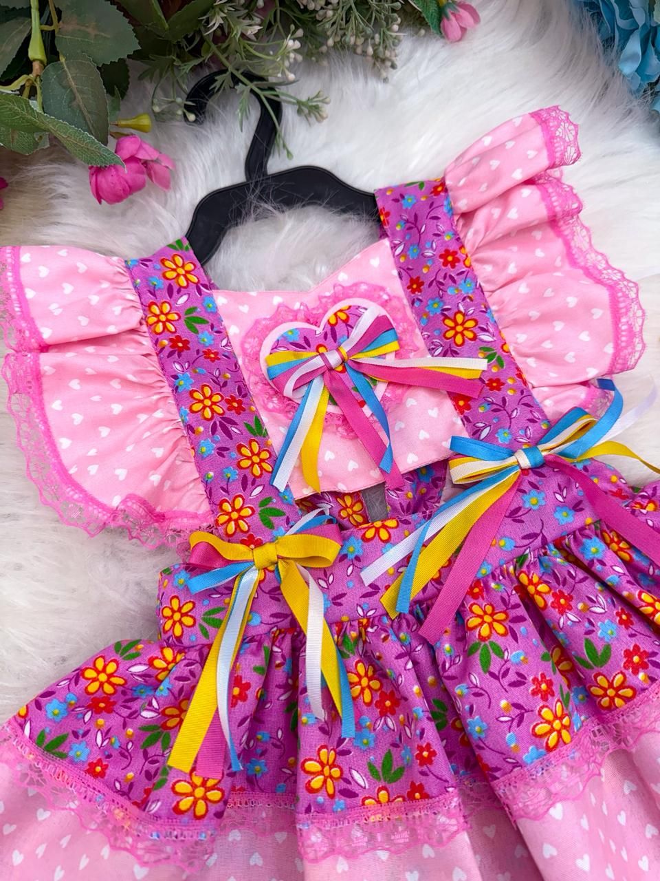 Romper/Vestido Princesa Junino Florzinha do Arraiá - Leveza e Elegância para Meninas | Bebeloo Kids