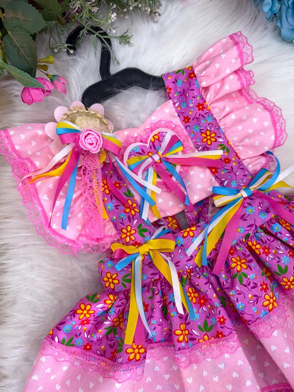 Romper/Vestido Princesa Junino Florzinha do Arraiá - Leveza e Elegância para Meninas | Bebeloo Kids