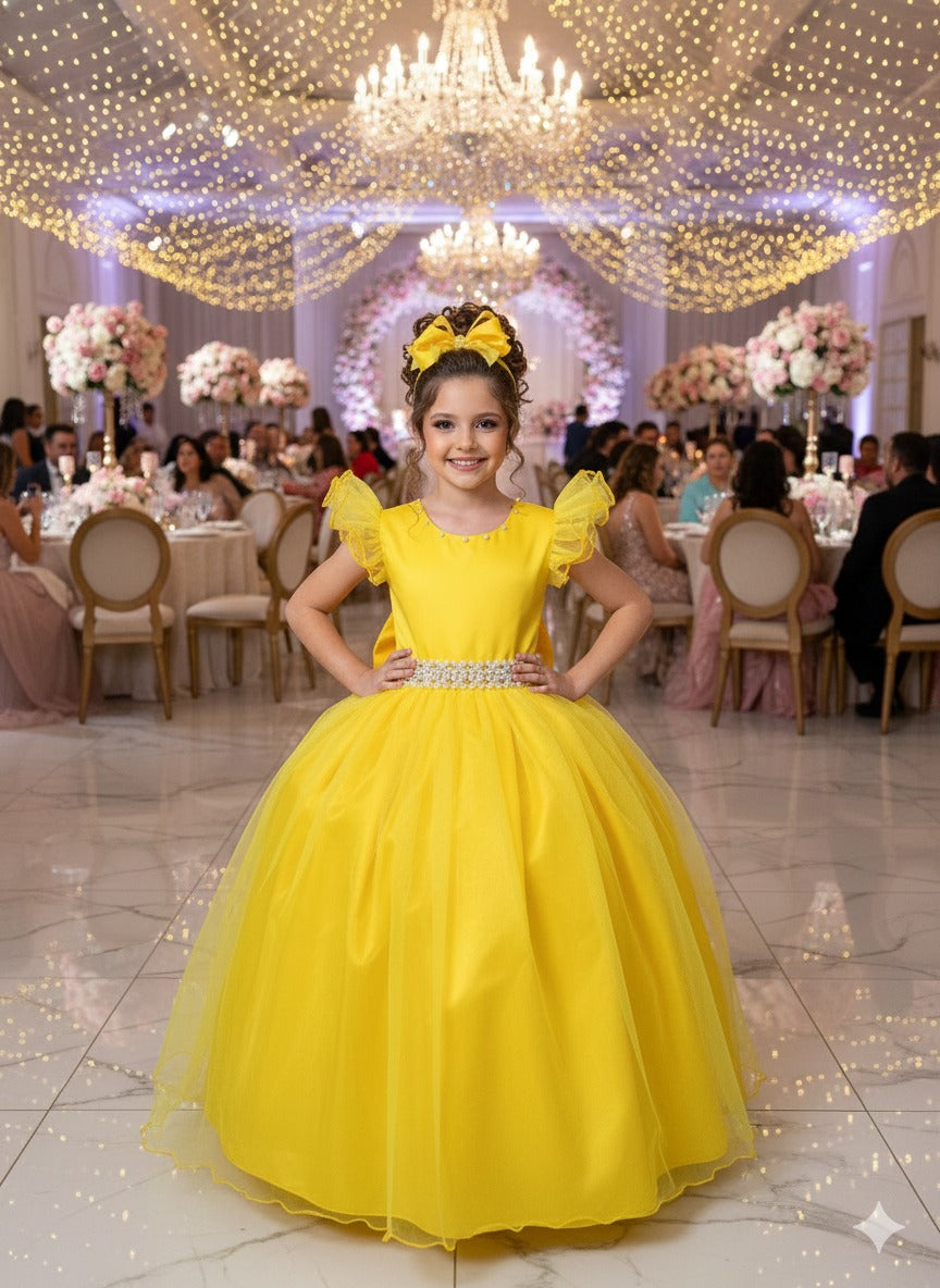 Vestido Marie Longo Amanda Amarelo - Leveza e Elegância para Meninas | Bebeloo Kids