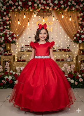 Vestido Marie Longo Amanda Vermelho - Leveza e Elegância para Meninas | Bebeloo Kids