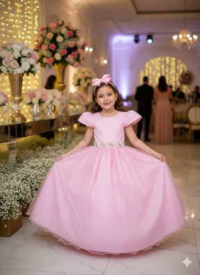 Vestido Marie Longo Heloisa Rosa Bebe - Leveza e Elegância para Meninas | Bebeloo Kids