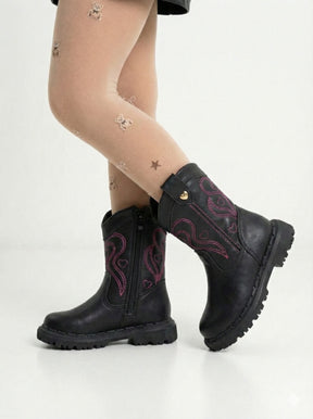 Bota\Coturno Nilqi Bella Preto - Qualidade e Cuidado para os Pequenos | Bebeloo Kids