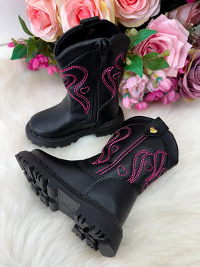 Bota\Coturno Nilqi Bella Preto - Qualidade e Cuidado para os Pequenos | Bebeloo Kids