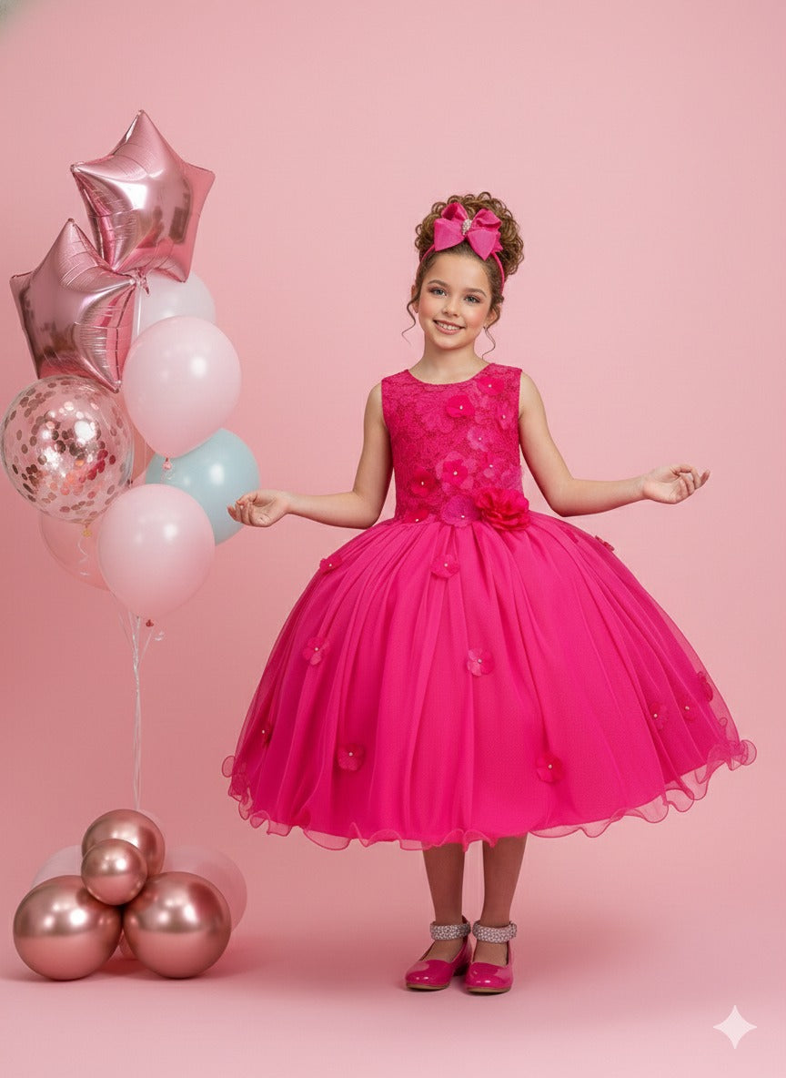 Vestido Juvenil Vila Lele Regata Flores Pink - Leveza e Elegância para Meninas | Bebeloo Kids