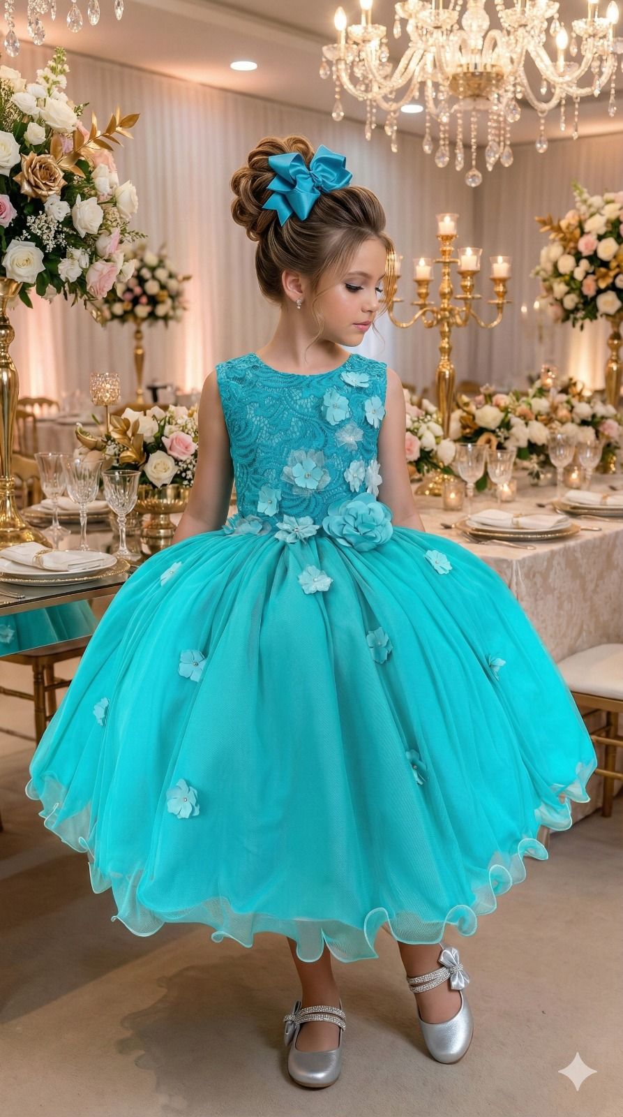 Vestido Juvenil Vila Lele Regata Flores Verde Tiffany - Leveza e Elegância para Meninas | Bebeloo Kids