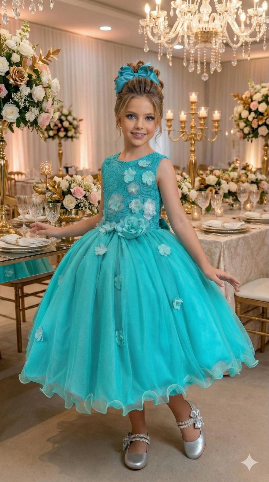 Vestido Juvenil Vila Lele Regata Flores Verde Tiffany - Leveza e Elegância para Meninas | Bebeloo Kids