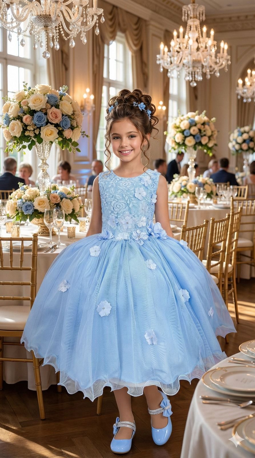 Vestido Juvenil Vila Lele Regata Flores Azul Bebe - Leveza e Elegância para Meninas | Bebeloo Kids