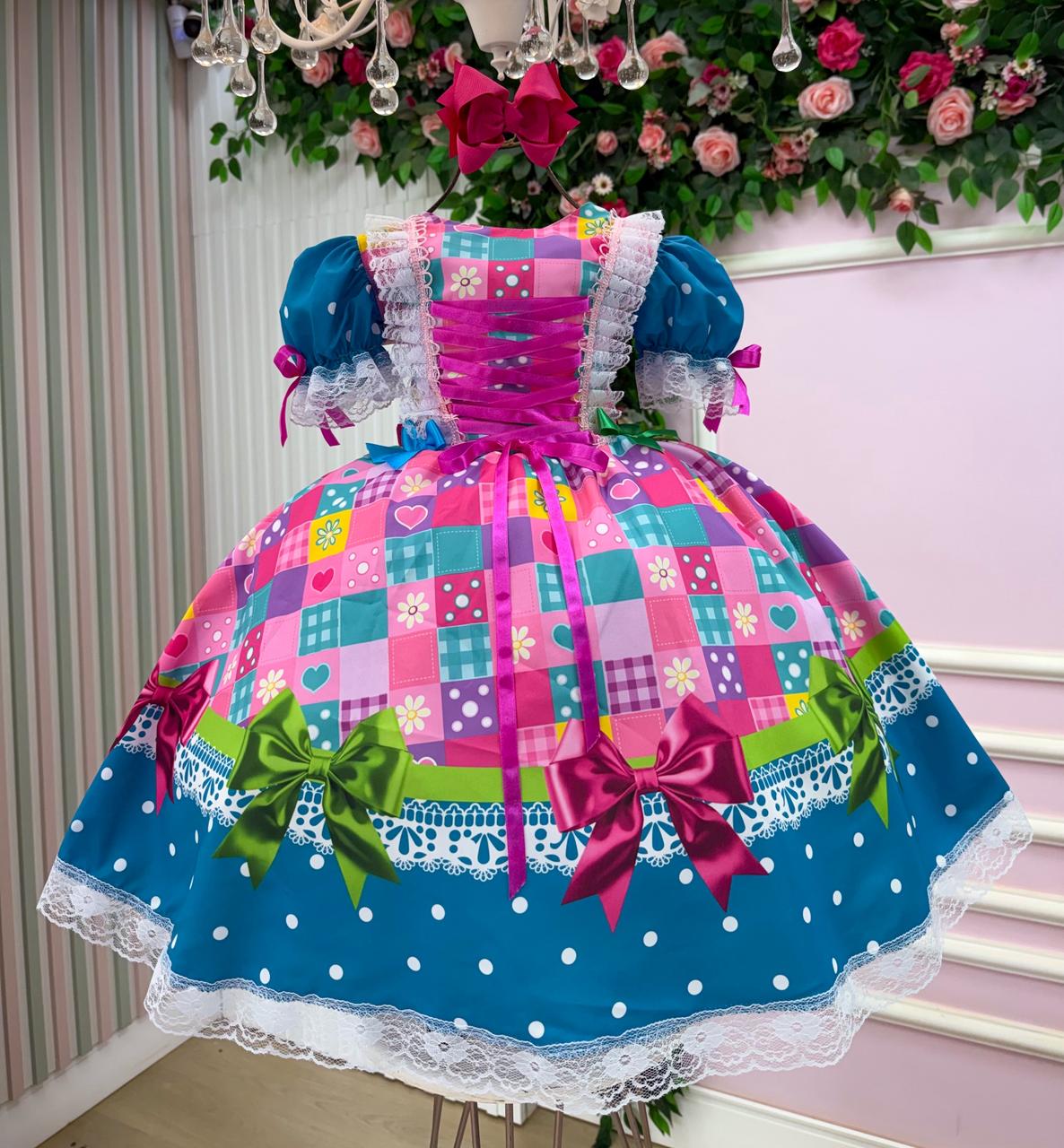 Vestido Marie Junino Luxo Quermesse Luz do Interior - Leveza e Elegância para Meninas | Bebeloo Kids