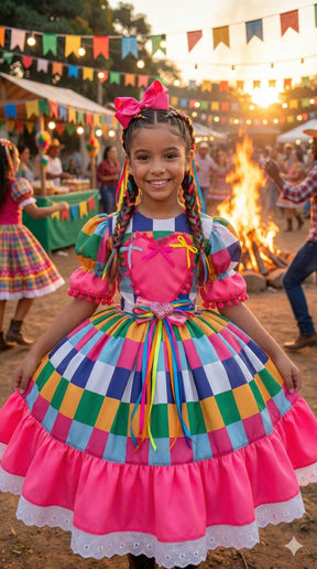 Vestido Marie Junino Quermesse do Interior - Leveza e Elegância para Meninas | Bebeloo Kids