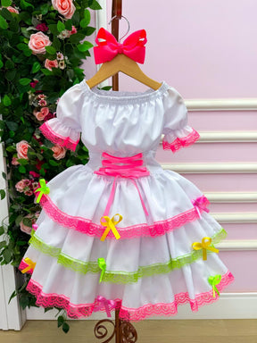 Vestido Junino Banana Club Luxo Noivinha do Sertão - Leveza e Elegância para Meninas | Bebeloo Kids