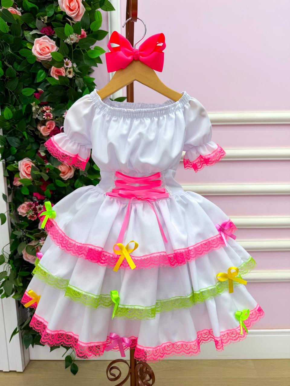 Vestido Junino Banana Club Luxo Noivinha do Sertão - Leveza e Elegância para Meninas | Bebeloo Kids