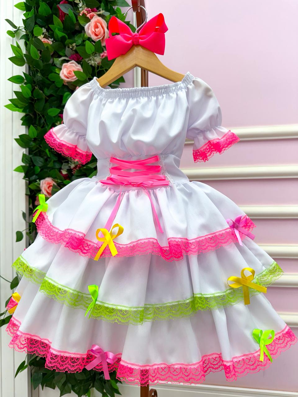 Vestido Junino Banana Club Luxo Noivinha do Sertão - Leveza e Elegância para Meninas | Bebeloo Kids