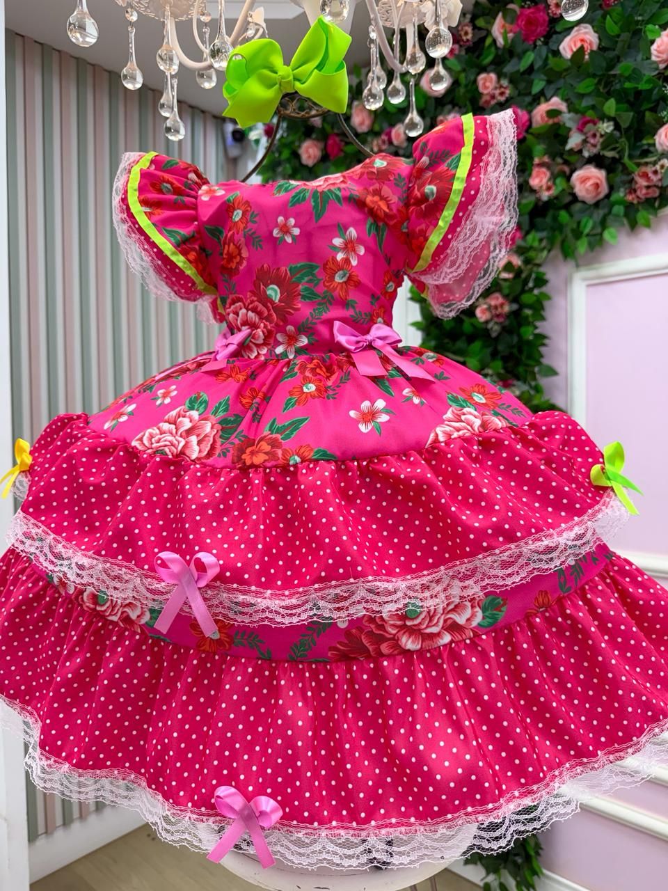 Vestido Junino Banana Club Quermesse do Balance Pink - Leveza e Elegância para Meninas | Bebeloo Kids