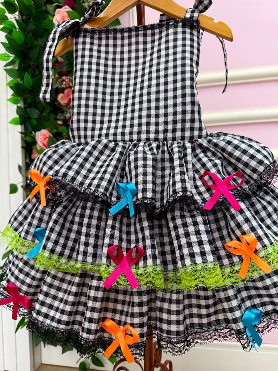 Vestido Banana Club Luxo Arraia do Chamego Preto - Leveza e Elegância para Meninas | Bebeloo Kids