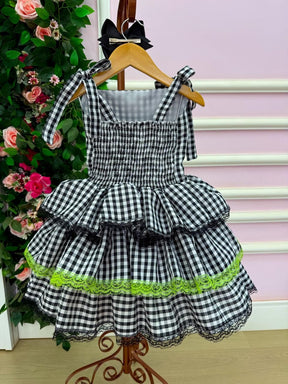 Vestido Banana Club Luxo Arraia do Chamego Preto - Leveza e Elegância para Meninas | Bebeloo Kids