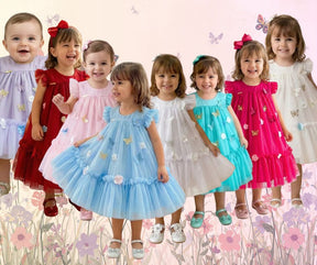 Vestido Vila Lele Jardim das Borboletas Baby Liz + Saiote - Leveza e Elegância para Meninas | Bebeloo Kids