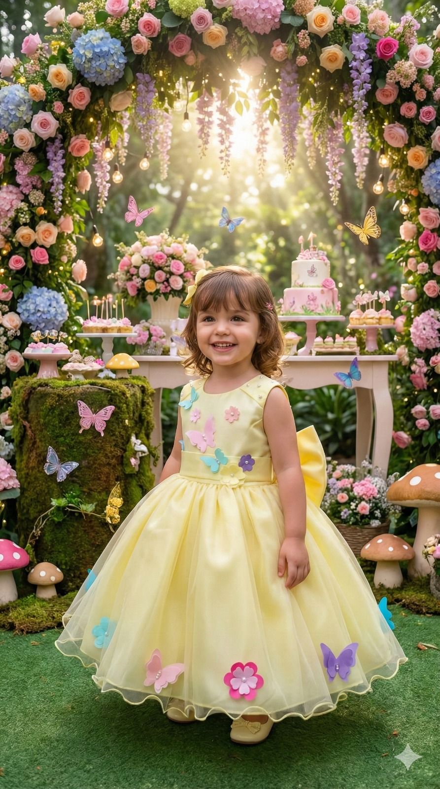 Vestido Princesa Anabel Jardim Encantado Amarelo - Leveza e Elegância para Meninas | Bebeloo Kids