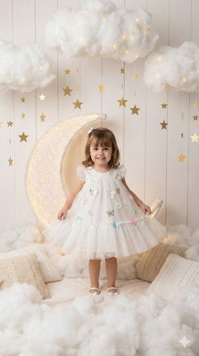Vestido Vila Lele Jardim das Borboletas Baby Liz Off - Leveza e Elegância para Meninas | Bebeloo Kids