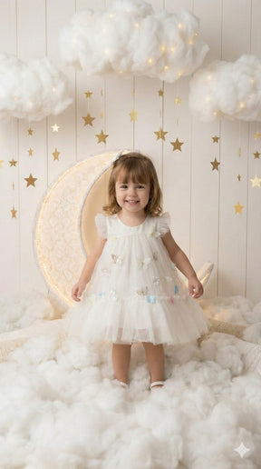 Vestido Vila Lele Jardim das Borboletas Baby Liz Off - Leveza e Elegância para Meninas | Bebeloo Kids