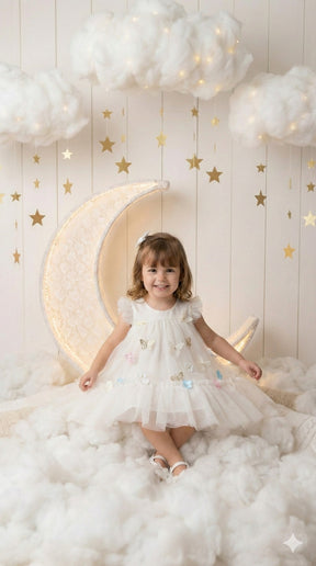 Vestido Vila Lele Jardim das Borboletas Baby Liz Off - Leveza e Elegância para Meninas | Bebeloo Kids