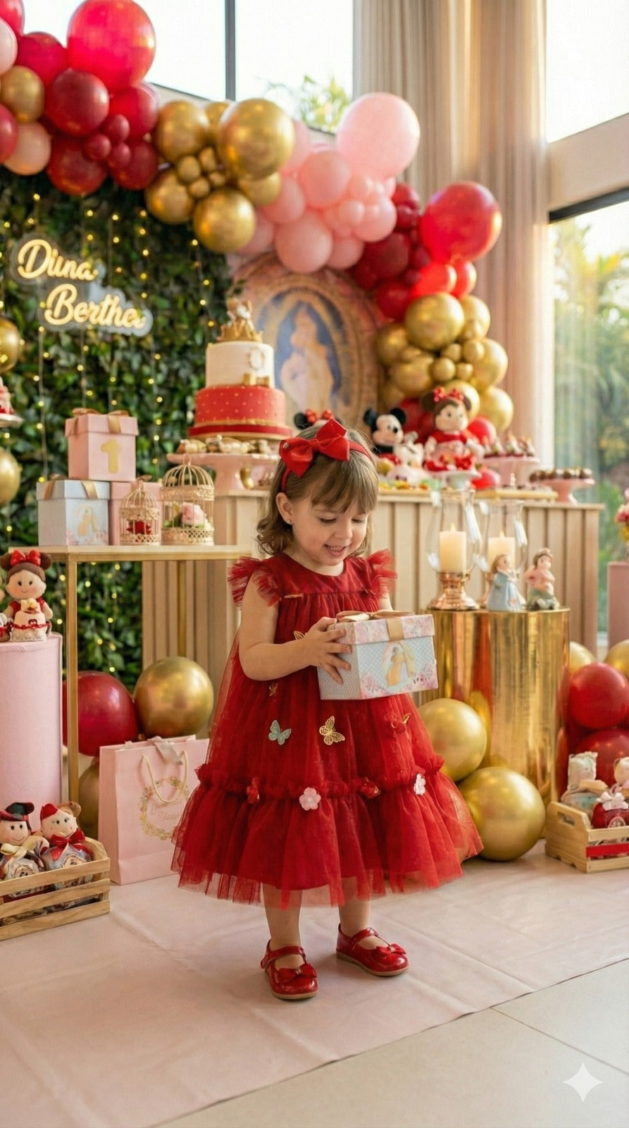 Vestido Vila Lele Jardim das Borboletas Baby Liz Vermelho - Leveza e Elegância para Meninas | Bebeloo Kids