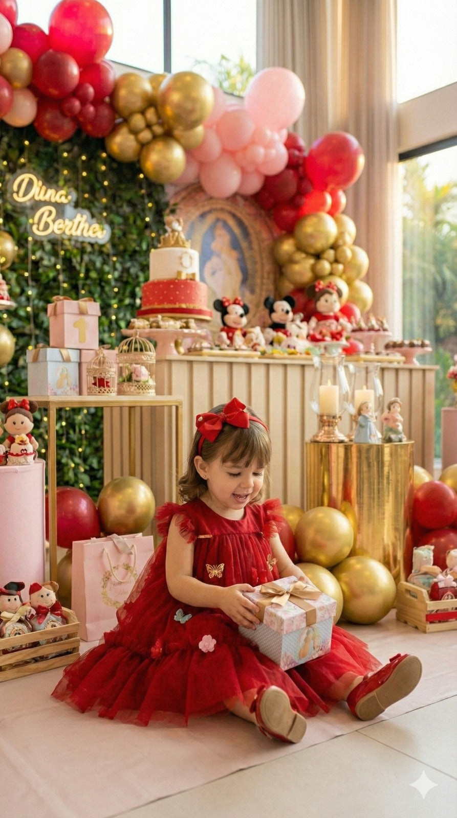 Vestido Vila Lele Jardim das Borboletas Baby Liz Vermelho - Leveza e Elegância para Meninas | Bebeloo Kids