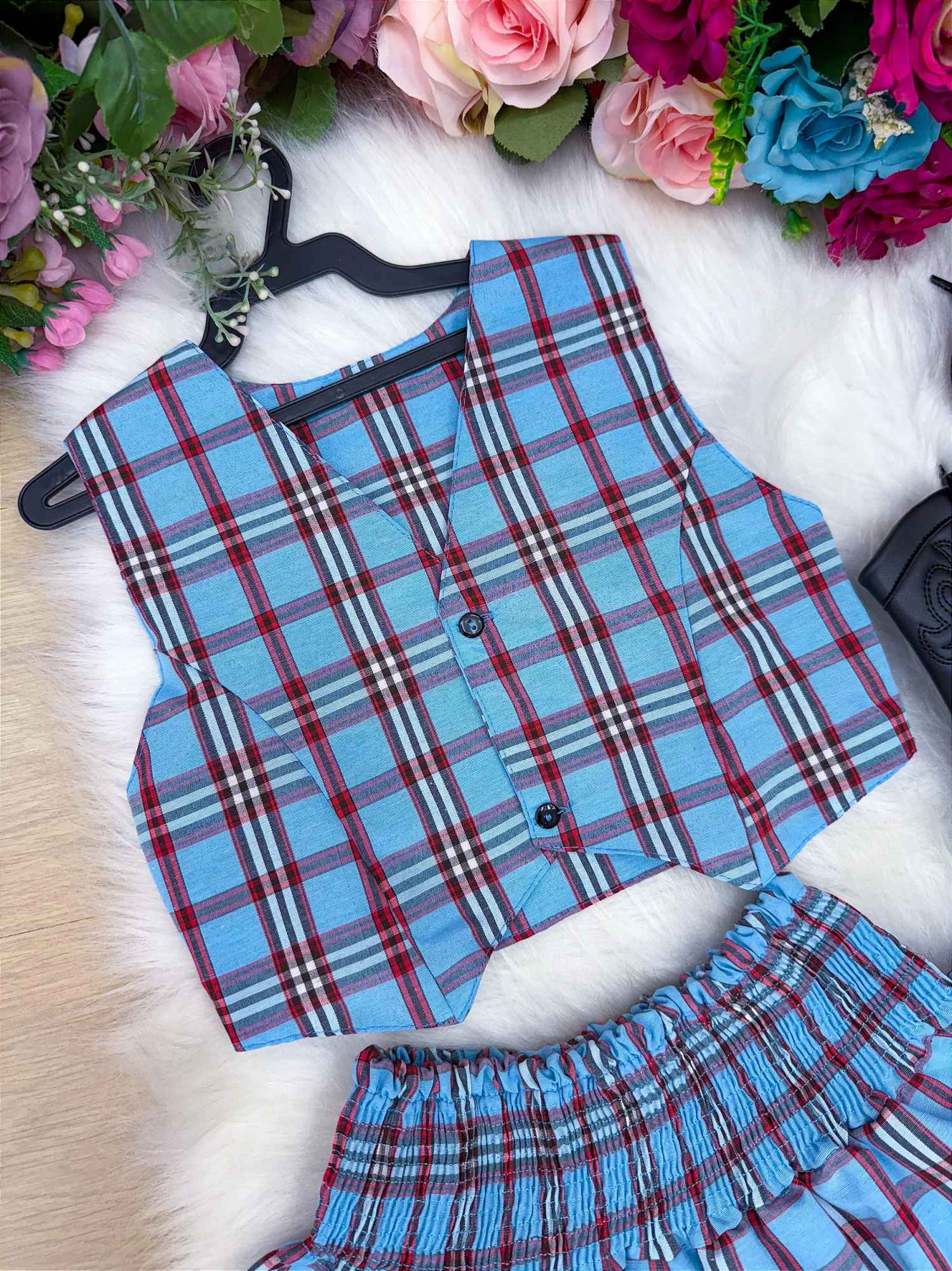 Conjunto Junino Miss Cherry Melissa Xadrez - Estilo Delicado para o Dia a Dia | Bebeloo Kids