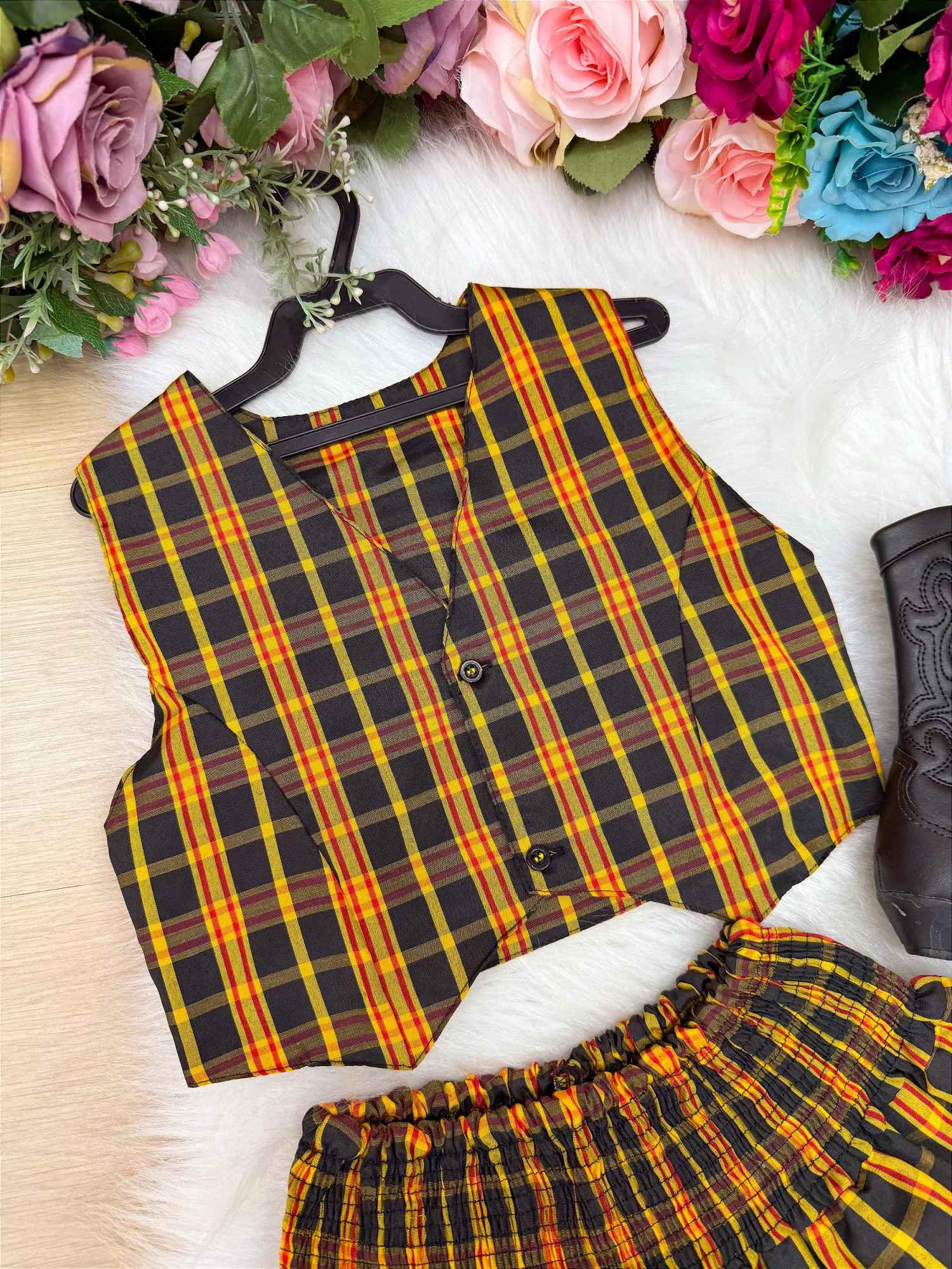 Conjunto Junino Miss Cherry Melissa Xadrez - Estilo Delicado para o Dia a Dia | Bebeloo Kids