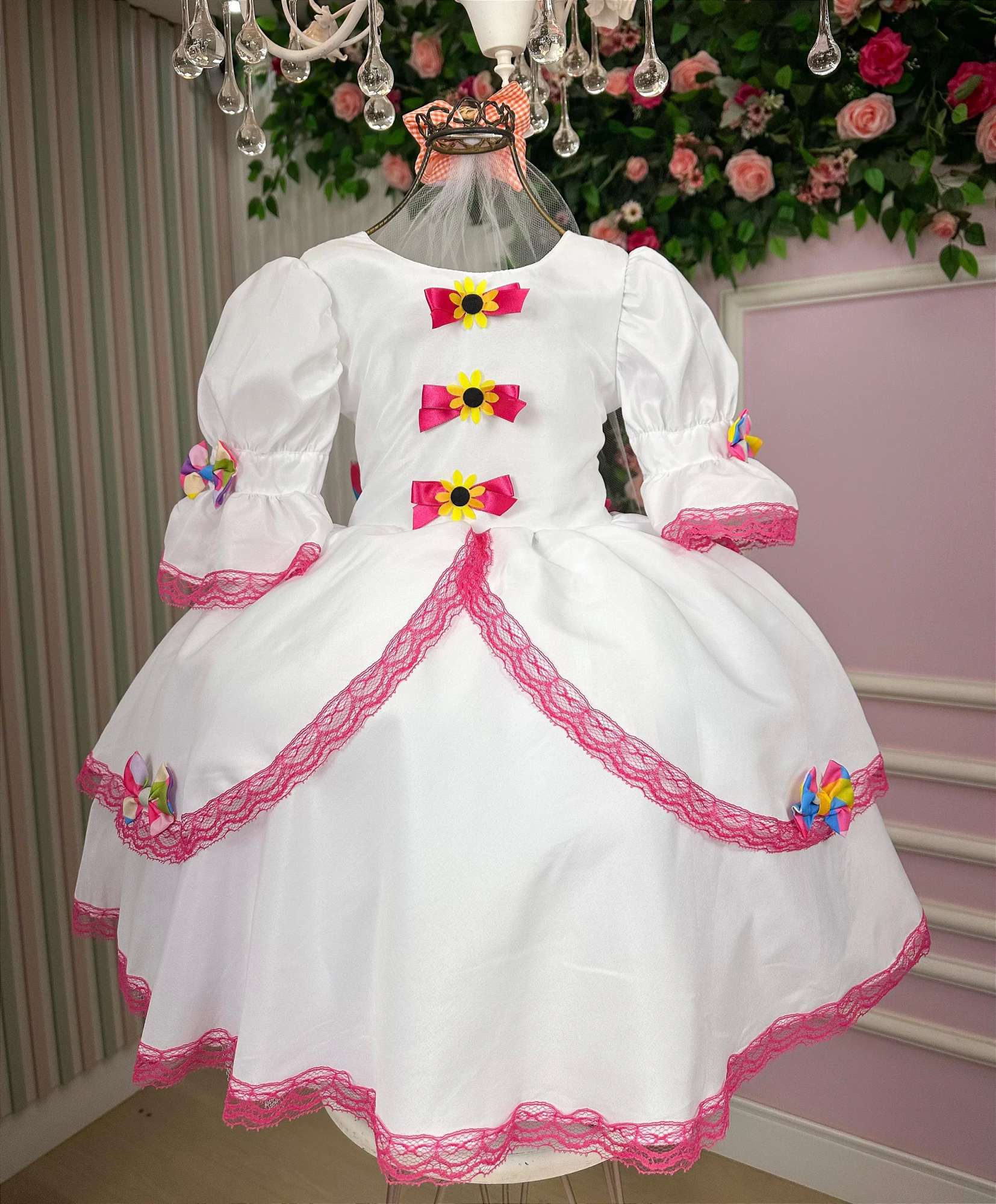 Vestido Junino Banana Club Luxo Noivinha + Saiote - Leveza e Elegância para Meninas | Bebeloo Kids
